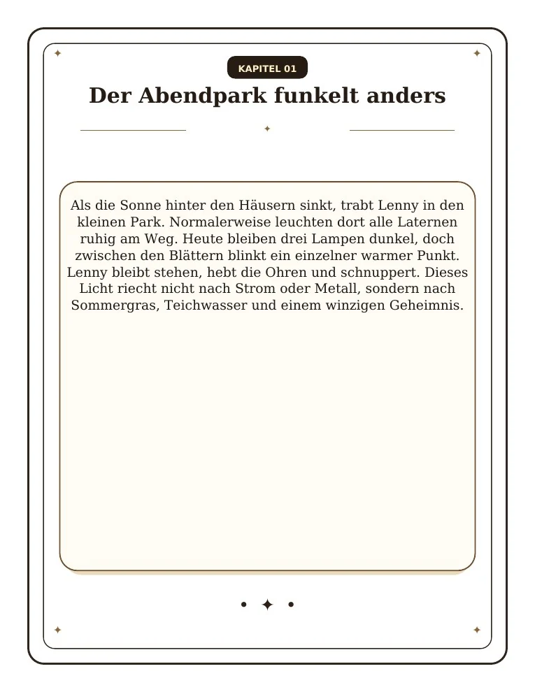 Geschichtsseite aus Lennys Laternenweg