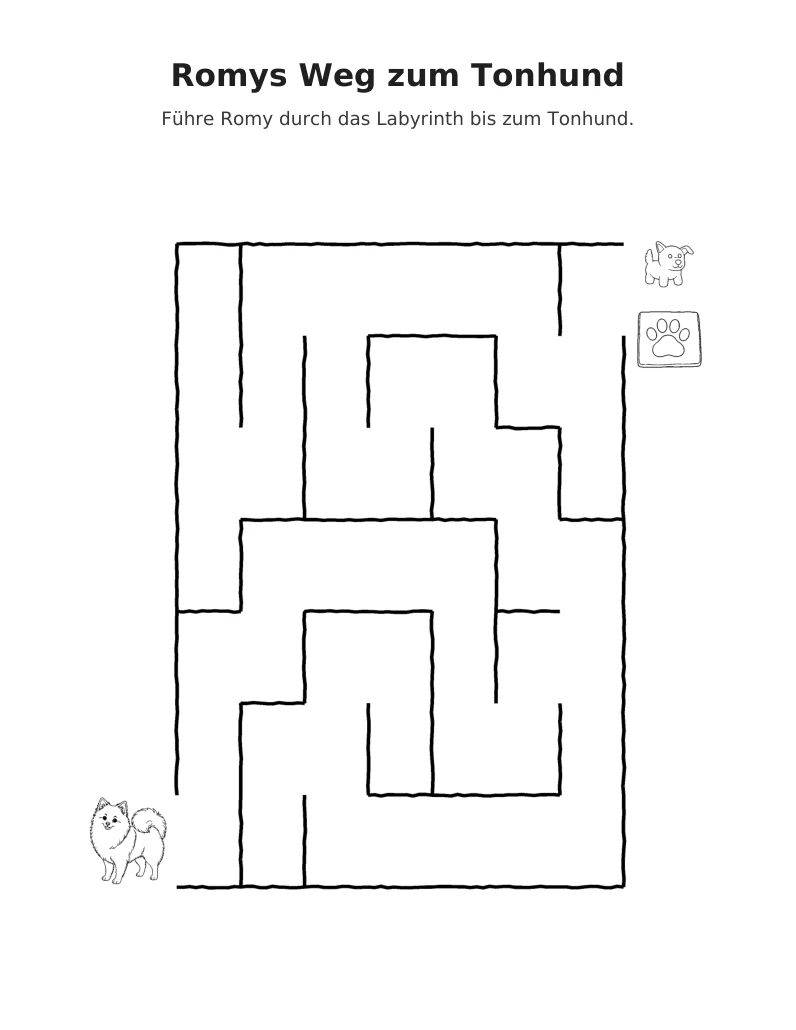 Original-Labyrinth auf Seite 47 aus Romy und die kleine Töpferwerkstatt